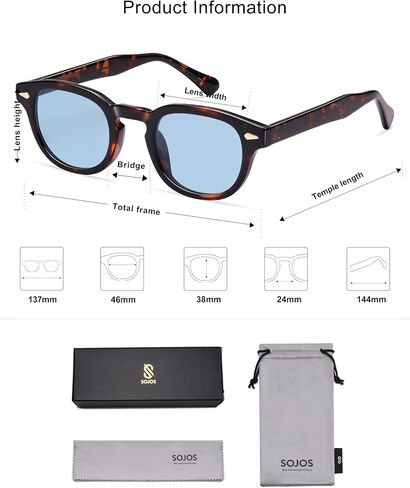 SOJOS Retro Small Round Sunglasses for Men Women Trendy Circle Style UV400 Lenses Unisex Sun Glasses SJ2251 in Saudi Arabia