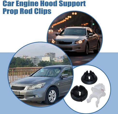 3Pcs Car Hood Support Prop Rod Holder Clips,Hood Rod Grommet Clips 91503-SS0-003 91604-SD2-013 Compatible with Honda Accord Odyssey Prelude Fit Base Sport Trim S2000 2007-2015 in Saudi Arabia