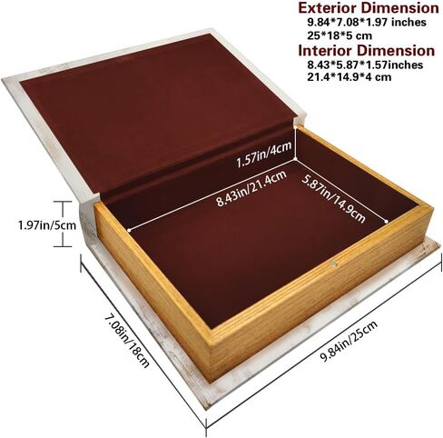 Decorative Book Box, Vintage Storage Book Box Green Fake Book Box, Book Shaped Trinket Storage Box Leather Embossed Faux Books for Hidden Jewelry, Photos, Greeting Cards, Remotes in Kuwait