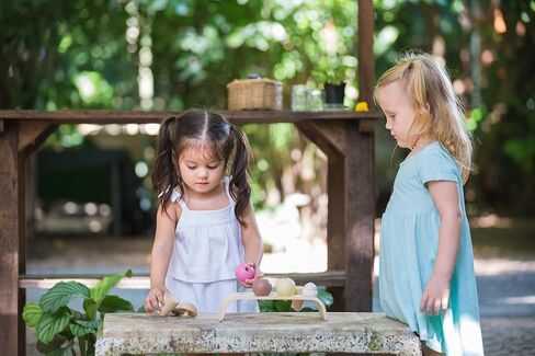 PlanToys Wooden Food and Beverage Kitchen Playset (3432) | Sustainably Made from Rubberwood and Non-Toxic Paints and Dyes in Saudi Arabia