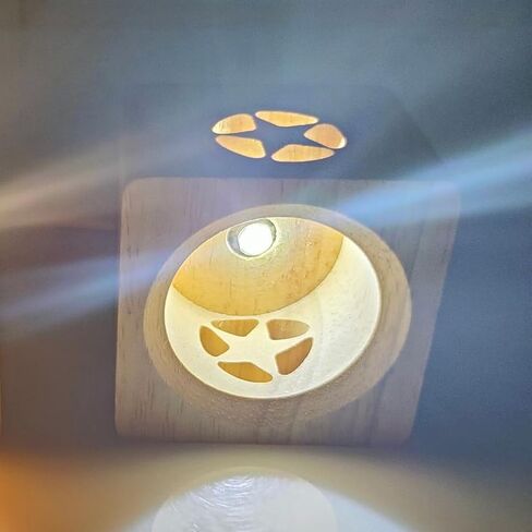 Wooden LED Display Base for Crystal Ball, Perfect for Crystal Balls, Home Decor, Gifts, and Festive Displays(Three-color lights,4.3inch) in Saudi Arabia