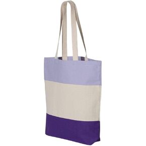 Q-Tees 11L Tri-Color Tote One Size Purple/Natural/Lavender in Saudi Arabia
