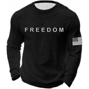 Charlie Kirk Freedom Shirts, Men Turning Point USA T Shirt, Waffle Knit Mens Graphic Tees in Kuwait