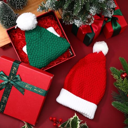 Suhine 24 Pcs Santa's Knit Hat Christmas Beanie Hat Winter Warm Cable Knit Cap for Adult Teens Xmas Holiday Part Gift(Red, White, Green) in Saudi Arabia