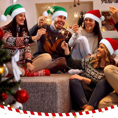 Suhine 24 Pcs Santa's Knit Hat Christmas Beanie Hat Winter Warm Cable Knit Cap for Adult Teens Xmas Holiday Part Gift(Red, White, Green) in Saudi Arabia