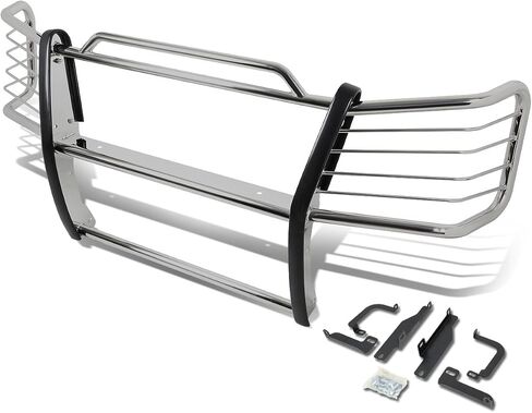 Auto Dynasty Front Bumper Protector Brush Grille Guard (Chrome) Compatible with Chevy Silverado 1500 HD / 2500 03-07 in Saudi Arabia