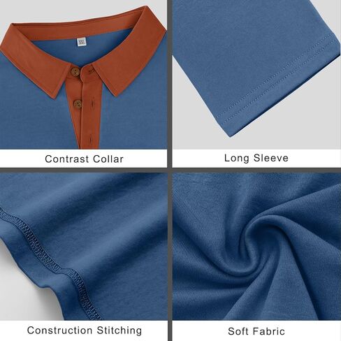 PEGENO Mens Polo Short/Long Sleeve Shirt Classic Button Basic Solid Color Designed Collared Polo Shirt Fashion Casual Shirts in Kuwait