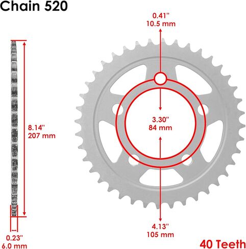 Caltric Drive Chain and Sprockets Compatible with Honda Rebel 500 CMX500 2017 2018 2019 2020 2021 2022 2023/40540-MGS-D31 in Saudi Arabia