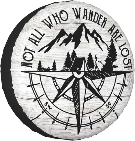 Not All Those Who Wander are Lost Spare Tire Cover Wheel Protectors Waterproof Dust-Proof Wheel Covers Universal for Wrangler Rv SUV Truck Camper Travel Trailers 14" 15" 16" 17" in Saudi Arabia