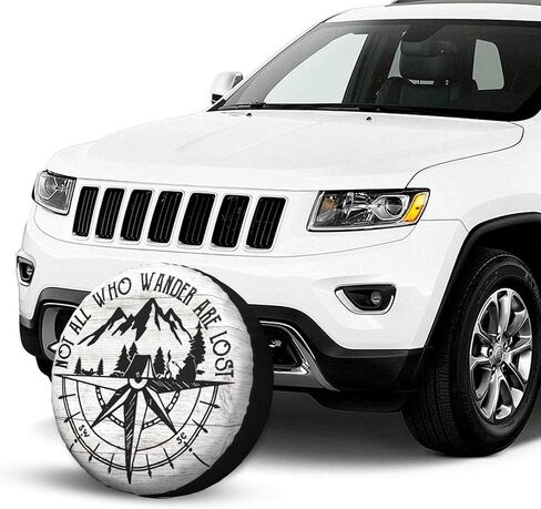 Not All Those Who Wander are Lost Spare Tire Cover Wheel Protectors Waterproof Dust-Proof Wheel Covers Universal for Wrangler Rv SUV Truck Camper Travel Trailers 14" 15" 16" 17" in Saudi Arabia