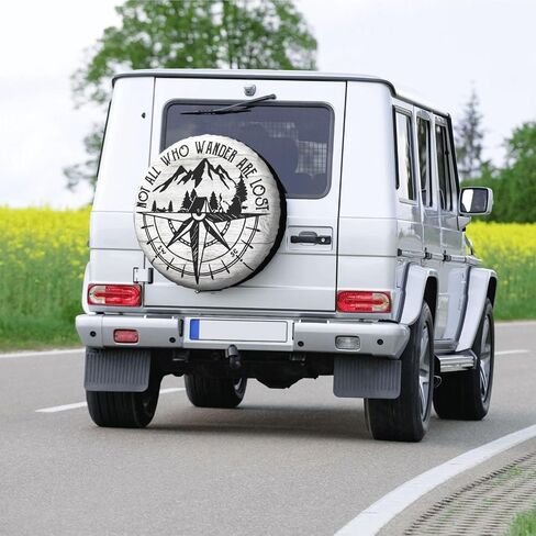 Not All Those Who Wander are Lost Spare Tire Cover Wheel Protectors Waterproof Dust-Proof Wheel Covers Universal for Wrangler Rv SUV Truck Camper Travel Trailers 14" 15" 16" 17" in Saudi Arabia