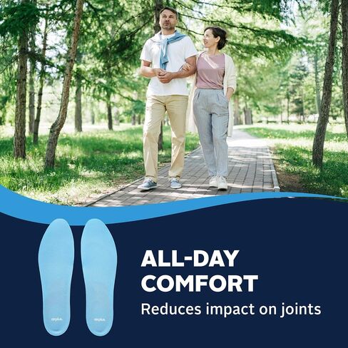 Airplus Massage Gel Insoles, Premium Gel Cushioning with Heel and Ball-of-Foot, Arch Support Insoles, Thin Profile, Trim-to-Fit, Full Length Comfort for Casual, Athletic, and Dress Shoes, Men's 8-14 in Saudi Arabia