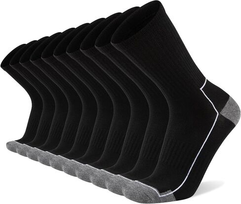 COOVAN Mens Cotton Crew Socks 5 Pack Athletic Breathable Sport Work Running Socks 5 Pairs in Saudi Arabia