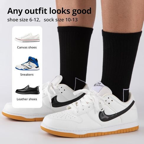 COOVAN Mens Cotton Crew Socks 5 Pack Athletic Breathable Sport Work Running Socks 5 Pairs in Saudi Arabia
