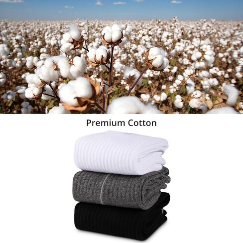 COOVAN Mens Cotton Crew Socks 5 Pack Athletic Breathable Sport Work Running Socks 5 Pairs in Saudi Arabia