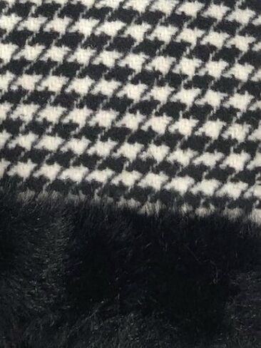 Original USA Womens Black Houndstooth Faux Fur Stretch Fit Texting & Tech Touchscreen Gloves in Saudi Arabia