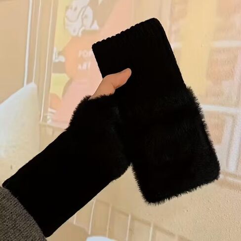 1Pair Women'S Cozy Fingerless Gloves - Soft, Warm, and Stylish Winter Gloves for Cold Weather or Casual Wear in Saudi Arabia