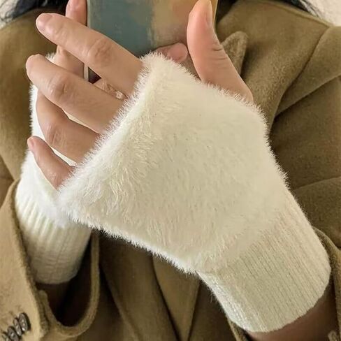 1Pair Women'S Cozy Fingerless Gloves - Soft, Warm, and Stylish Winter Gloves for Cold Weather or Casual Wear in Saudi Arabia