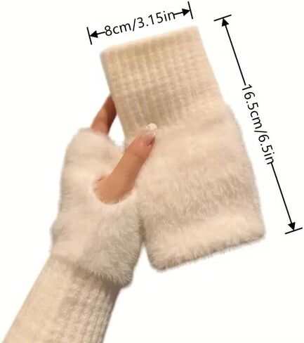 1Pair Women'S Cozy Fingerless Gloves - Soft, Warm, and Stylish Winter Gloves for Cold Weather or Casual Wear in Saudi Arabia