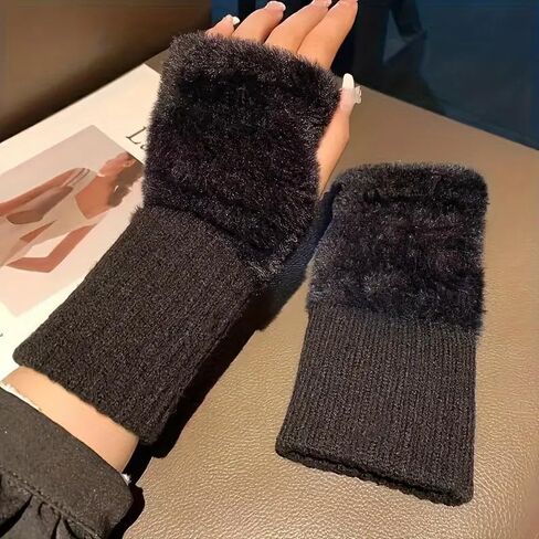 1Pair Women'S Cozy Fingerless Gloves - Soft, Warm, and Stylish Winter Gloves for Cold Weather or Casual Wear in Saudi Arabia