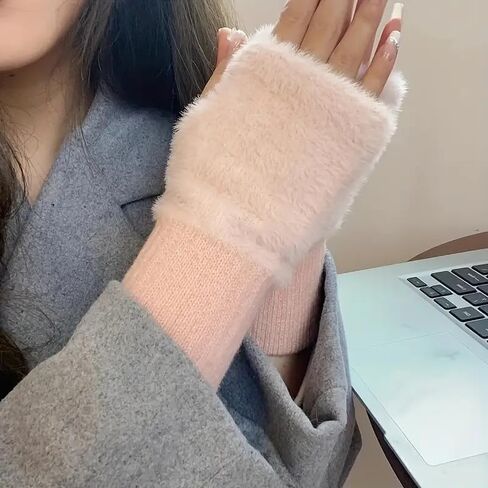 1Pair Women'S Cozy Fingerless Gloves - Soft, Warm, and Stylish Winter Gloves for Cold Weather or Casual Wear in Saudi Arabia