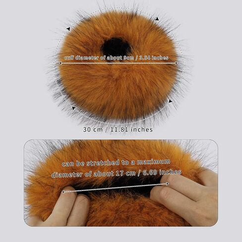 HAOAN 3 Pairs Faux Fur Wrist Cuffs Winter Furry Arm Warmers for Halloween Daily Cosplay Party Costume Accessories in Saudi Arabia