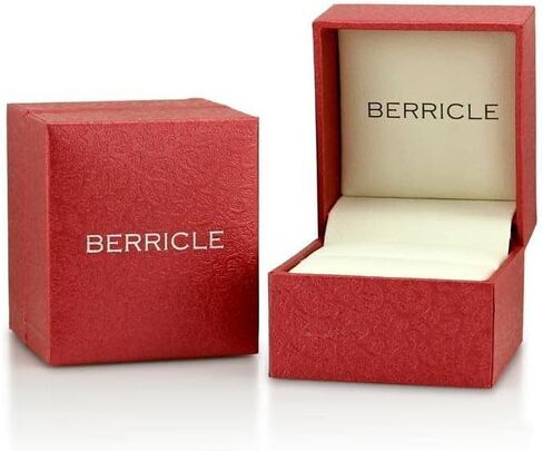 BERRICLE مجموعة خواتم خطوبة زفاف مكونة من 3 أحجار من الفضة الإسترلينية للنساء، مكعب زركونيا تشيكوسلوفاكيا - وسادة، زمرد، بيضاوي، أميرة، قطع دائري in Saudi Arabia
