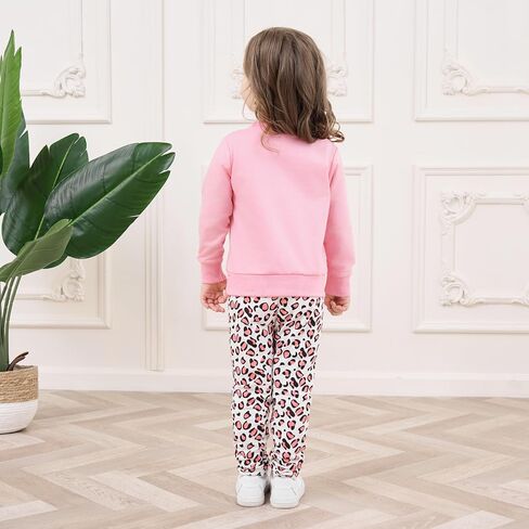 Toddler Valentines Day Outfit Girl Valentines Outfit Heart Graphic Sweatshirts Tops Tutu Leggings with Skirt 3t-9t in Saudi Arabia