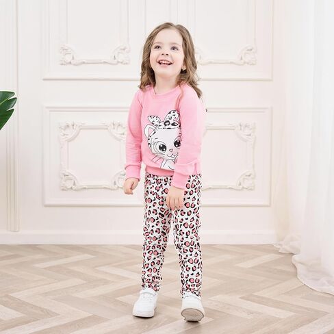 Toddler Valentines Day Outfit Girl Valentines Outfit Heart Graphic Sweatshirts Tops Tutu Leggings with Skirt 3t-9t in Saudi Arabia