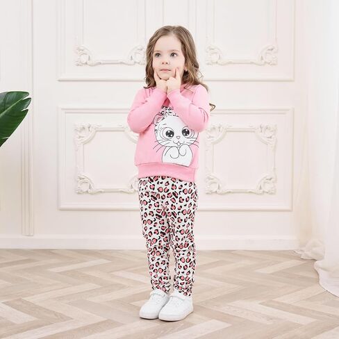 Toddler Valentines Day Outfit Girl Valentines Outfit Heart Graphic Sweatshirts Tops Tutu Leggings with Skirt 3t-9t in Saudi Arabia