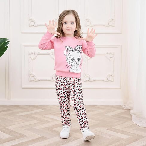 Toddler Valentines Day Outfit Girl Valentines Outfit Heart Graphic Sweatshirts Tops Tutu Leggings with Skirt 3t-9t in Saudi Arabia