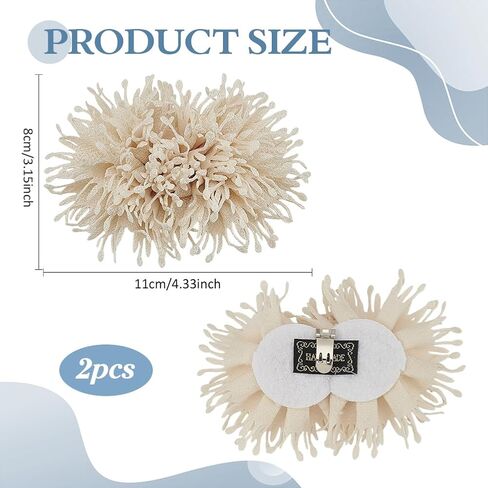 FINGERINSPIRE 2 Pcs 3D Fabric Flower Shoe Clips, 3x4 inch, Removable Floral Shoe Buckle Decor Charms for High Heels in Saudi Arabia