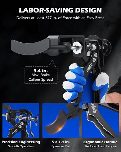 Orion Motor Tech ضاغط فرجار الفرامل المزدوج المكبس، أداة ضاغط مكبس الفرامل شديدة التحمل لاستبدال وسادة الفرامل، أداة فرجار الفرامل القرصية المتوافقة مع معظم السيارات والشاحنات، أسود in Kuwait