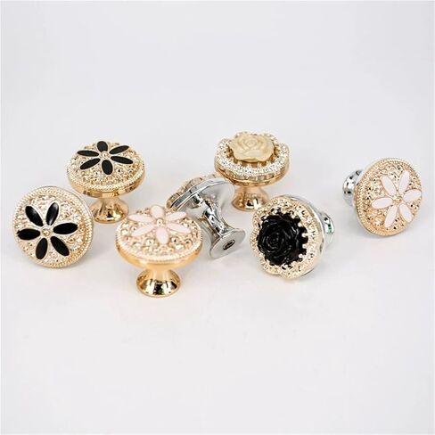 10 Pieces of Kitchen Cabinet Storage Handles Wardrobe Closet Drawer Furniture(Gold Black) in Saudi Arabia