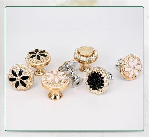 10 Pieces of Kitchen Cabinet Storage Handles Wardrobe Closet Drawer Furniture(Gold Black) in Saudi Arabia
