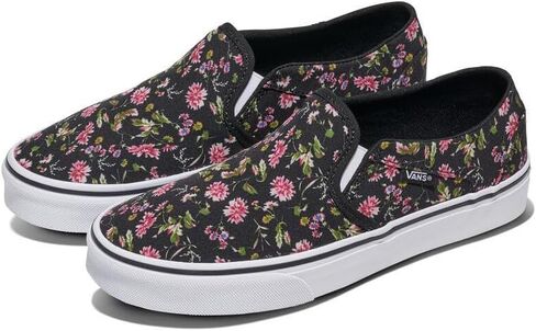 حذاء Asher سهل الارتداء للنساء من Vans | أحذية رياضية مريحة للمشي، للأزياء والارتداء اليومي، أسود زهري داكن، 10 in Saudi Arabia