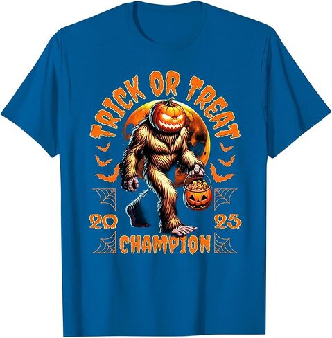 Halloween Funny Pumpkin T Shirt, 2025 Trick of Treat Champion Novelty T Shirts, Halloween Teen Boy Girl T Shirts in Kuwait