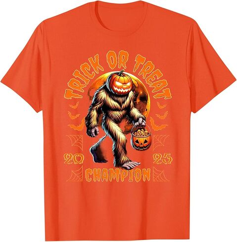 Halloween Funny Pumpkin T Shirt, 2025 Trick of Treat Champion Novelty T Shirts, Halloween Teen Boy Girl T Shirts in Kuwait