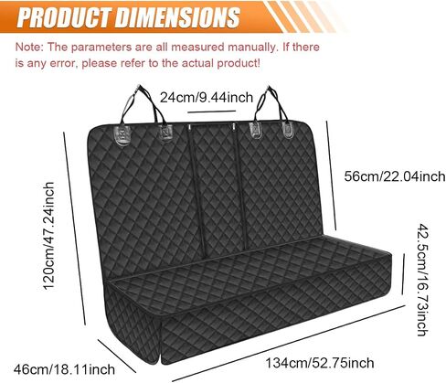 Car Back Seat Cover for Dog, Waterproof Nonslip Car Seat Protector for Pet Kids, Pet Bench Backseat Cover for Cars SUVs Trucks, 53" in Saudi Arabia