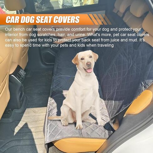 Car Back Seat Cover for Dog, Waterproof Nonslip Car Seat Protector for Pet Kids, Pet Bench Backseat Cover for Cars SUVs Trucks, 53" in Saudi Arabia