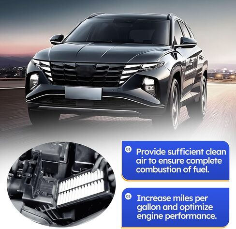 (Hybrid excluded) 28113-L1000 Engine Air Filter for 22-23 Hyundai Tucson,21-23 Hyundai Santa FE,20-23 Hyundai Sonata,22-23 Hyundai Santa Cruz / 22-23 KIA Carnival,21-23 KIA K5 WA11090 PA99540 in Saudi Arabia
