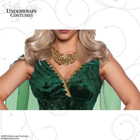 زي توغا اليوناني للنساء من UnderWRAPS - زي ميدوسا الأخضر للنساء الآلهة اليونانية، فستان توغا للسيدات البالغات، أزياء الهالوين (إلهة الثعبان، X-Large 14-16) in Saudi Arabia