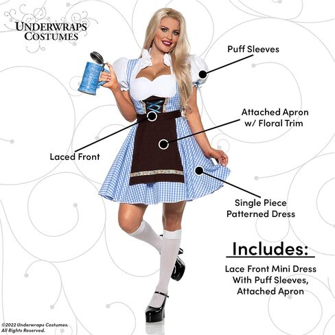UnderWRAPS Oktoberfest Beer Girl - زي الهالوين للبالغين من Beer Maiden للنساء in Saudi Arabia