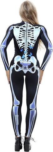 Sister Amy Women's Skeleton Halloween Costume Catsuit Bodysuit Cosplay Jumpsuits in Saudi Arabia