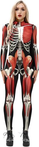 Sister Amy Women's Skeleton Halloween Costume Catsuit Bodysuit Cosplay Jumpsuits in Saudi Arabia