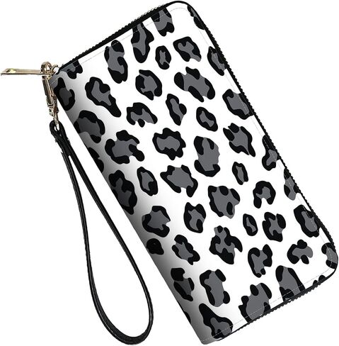 RFID Blocking Leather Wallet for Women – Large Capacity Zip Around Clutch with 8 Card Slots,32 Cash Pockets & Coin Zipper,Leopard Print in Saudi Arabia