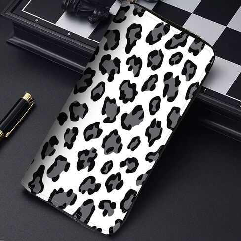 RFID Blocking Leather Wallet for Women – Large Capacity Zip Around Clutch with 8 Card Slots,32 Cash Pockets & Coin Zipper,Leopard Print in Saudi Arabia