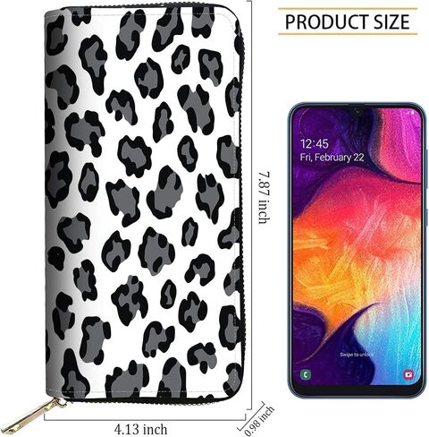 RFID Blocking Leather Wallet for Women – Large Capacity Zip Around Clutch with 8 Card Slots,32 Cash Pockets & Coin Zipper,Leopard Print in Saudi Arabia