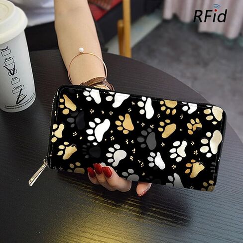 RFID Blocking Leather Wallet for Women – Large Capacity Zip Around Clutch with 8 Card Slots,32 Cash Pockets & Coin Zipper,Leopard Print in Saudi Arabia