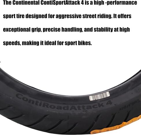 إطار دراجة نارية رياضية أمامية ContiSportAttack 4 120/70ZR17 من Continental ContiSportAttack 4 - أقصى قدر من الإمساك والتعامل الخفيف ودقة توجيه رائعة 120/70-17 in Saudi Arabia